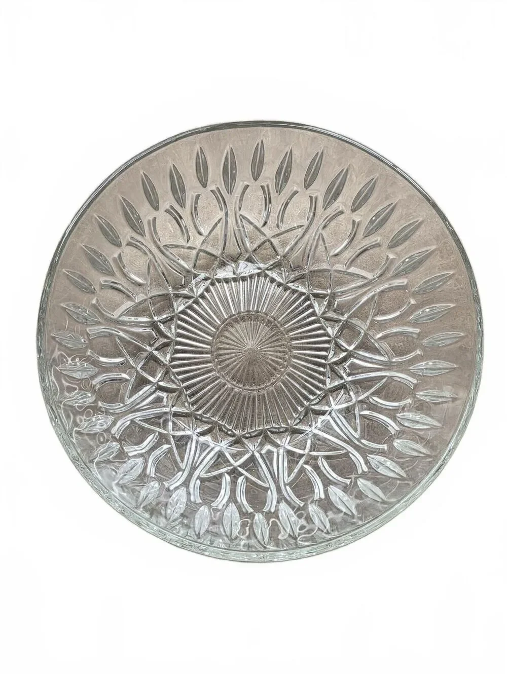 Vintage Pasari Crystal Indonesia Pretzel Glass Serving Bowl